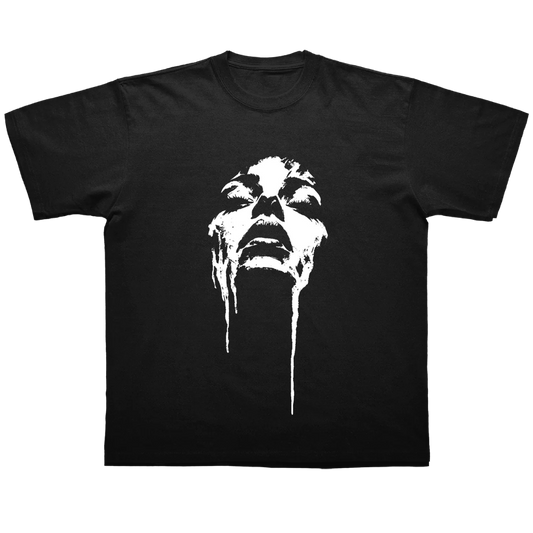 Dripping Silence – Abstract Face Graphic T-Shirt